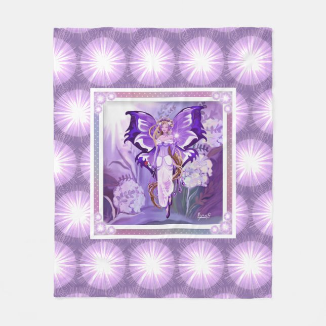 Purple Sun fairy Fleece Blanket (Front)