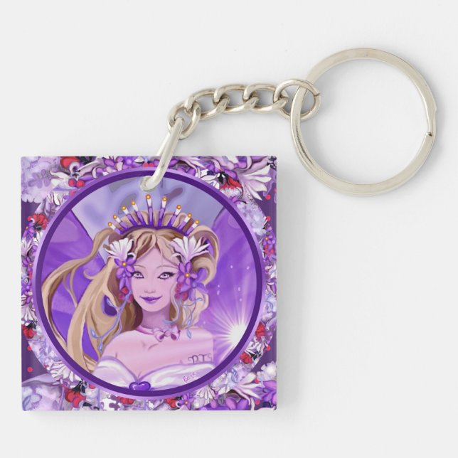 Purple Sun Fairy  Keychain (Back)