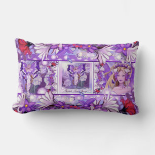 Purple Sun Fairy Lumbar Cushion