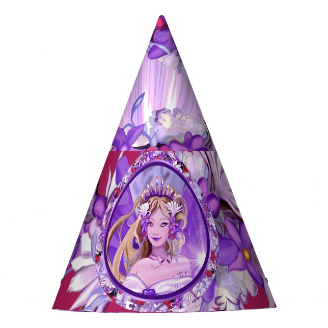 Purple Sun Fairy Party Hat (Front)