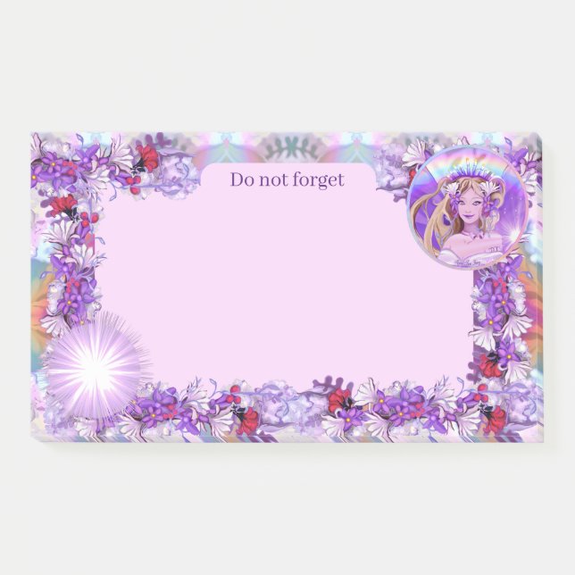 Purple sun Fairy Post-it Notes (Front)