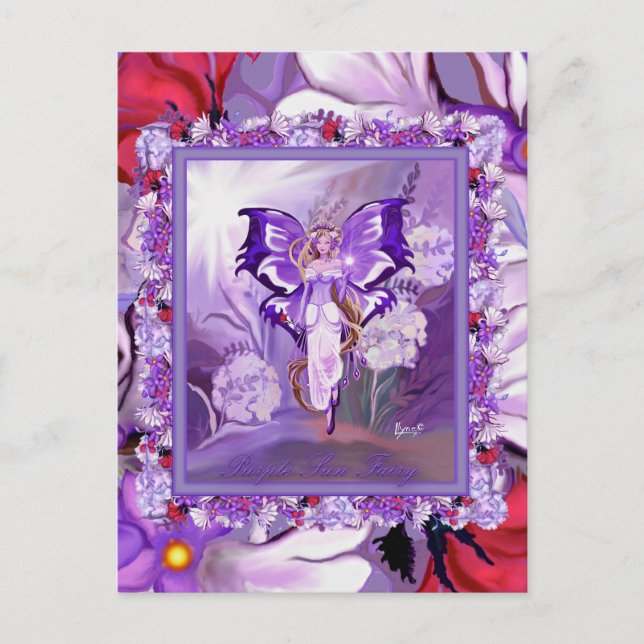 Purple Sun Fairy Postcard (Front)