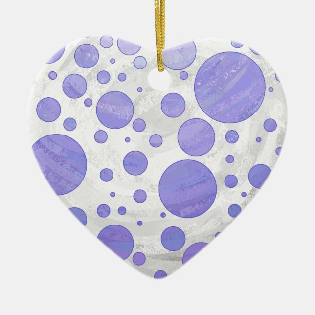 Purple Sun Polka Dot Ceramic Tree Decoration (Front)