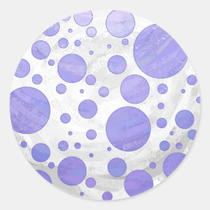 Purple Sun Polka Dot Classic Round Sticker
