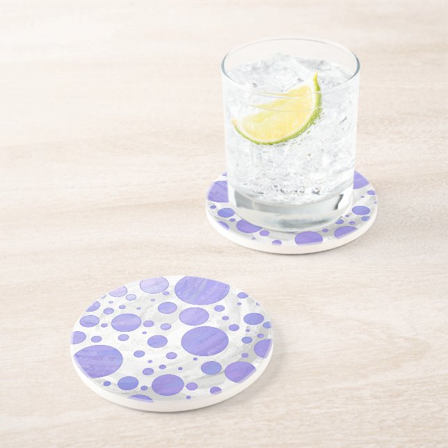 Purple Sun Polka Dot Coaster (Side)