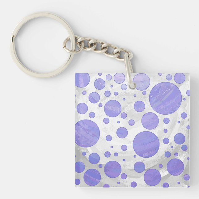 Purple Sun Polka Dot Key Ring (Front)