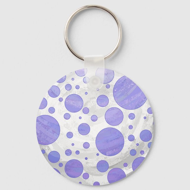 Purple Sun Polka Dot Key Ring (Front)