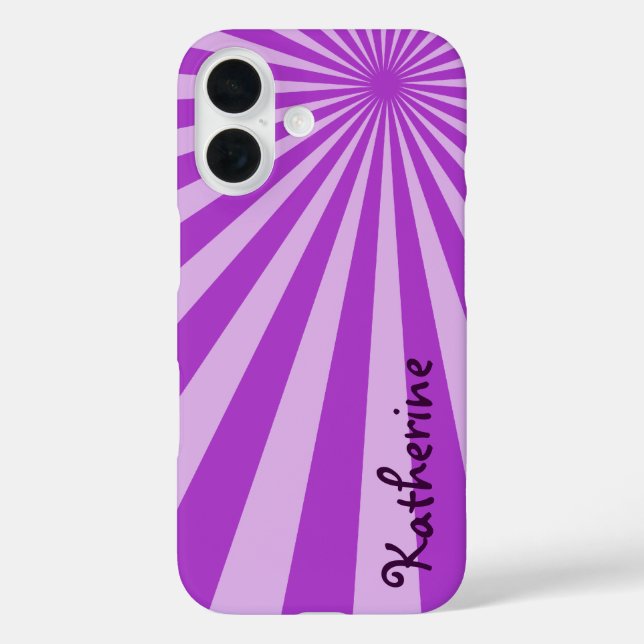 Purple Sunburst "Add Your Name" Case-Mate iPhone Case (Back)