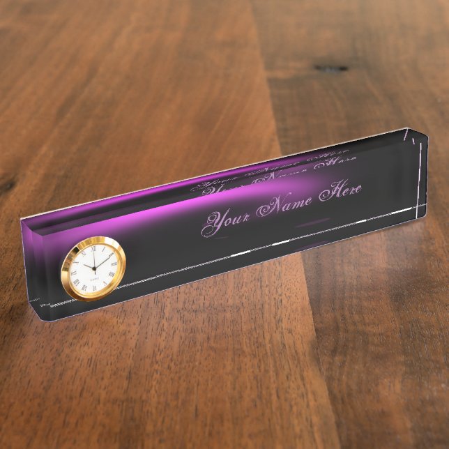 Purple Sunburst Twirl Lights Nameplate (Side)