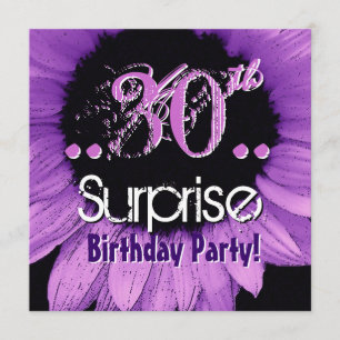 Purple Sunflower 30th Surprise Birthday Template
