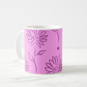 Purple Sunflower Pattern Coffee Mug