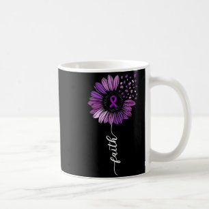 Purple Sunflower Ribbon Men and Women Alzheimers Coffee Mug