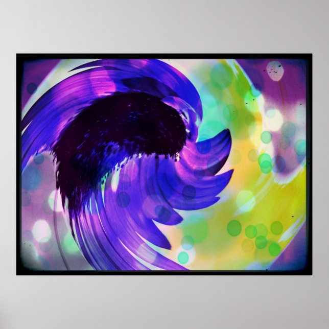 Purple Sunflower Swirl Poster (Front)