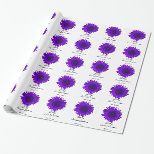 Purple Sunflowers Sweet 16 Birthday Wrapping Paper