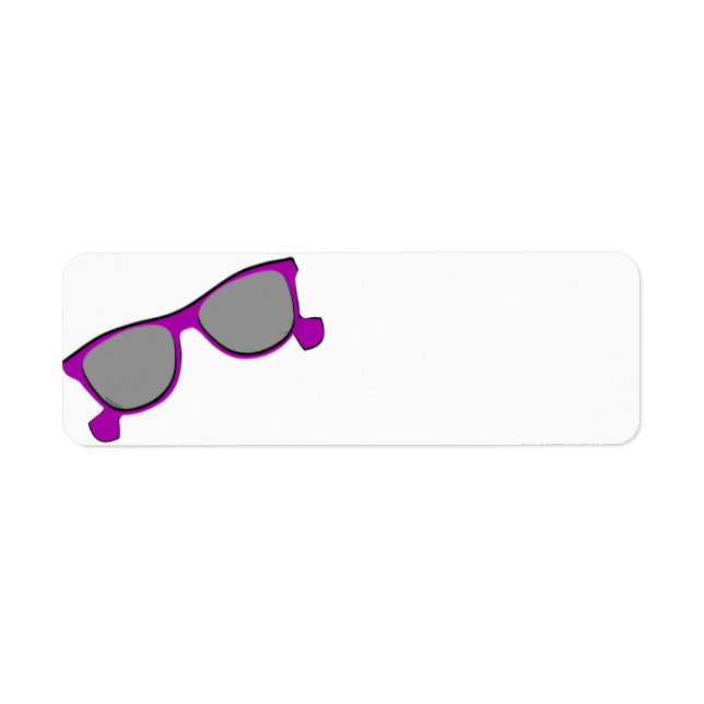 Purple Sunglasses Return Address Label (Front)