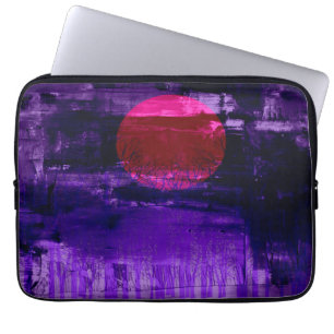 Purple Sunset Abstract Painting 3 Laptop Sleeve