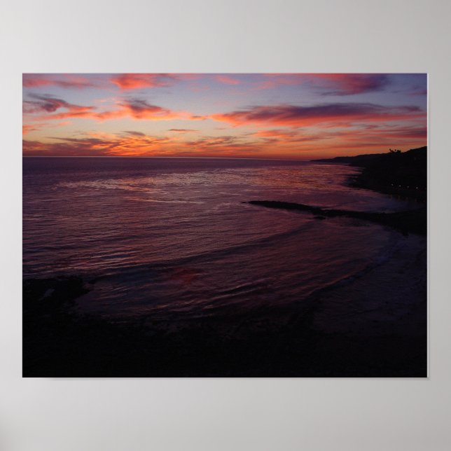 Purple Sunset at Royal Palms Beach Poster (Front)