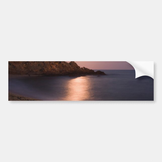 Purple Sunset beach Catalonia, Spain Bumper Sticker (Front)