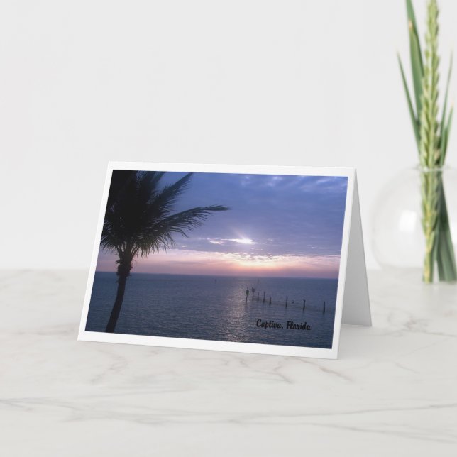 Purple Sunset blank note card (Front)