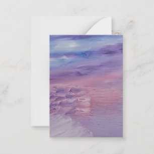 Purple Sunset Blue Pink Colourful Abstract Art Card