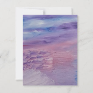Purple Sunset Blue Pink Colourful Abstract Art Card