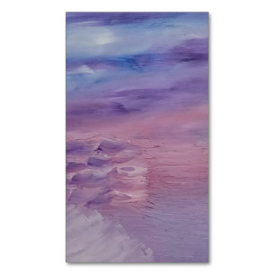 Purple Sunset Blue Pink Colourful Abstract Art Magnetic Business Card