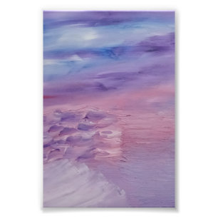 Purple Sunset Blue Pink Colourful Abstract Art Photo Print
