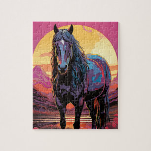Purple Sunset Horse Jigsaw Puzzle