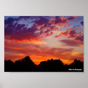Purple Sunset Landscape Poster