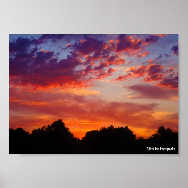 Purple Sunset Landscape Poster (Front)