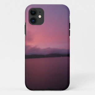 Purple sunset on Lake Arrowhead iPhone 11 Case