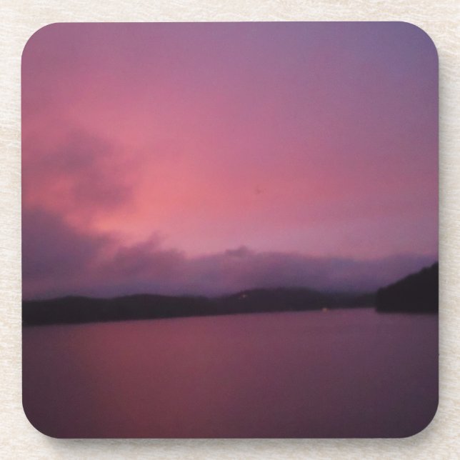 Purple sunset on Lake Arrowhead Coaster (Front)