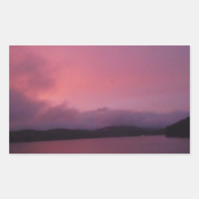 Purple sunset on Lake Arrowhead Rectangular Sticker (Front)