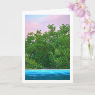 Purple Sunset through Trees Card