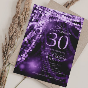Purple Surprise 30th Birthday Party Invitation