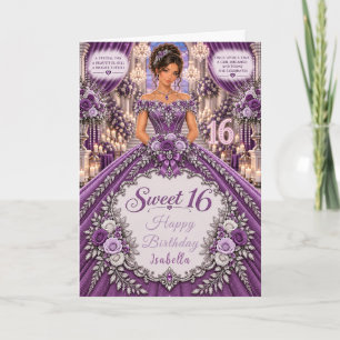 Purple Sweet 16 Celebration Card