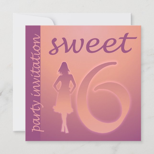Purple Sweet 16 Party Invitation (Front)