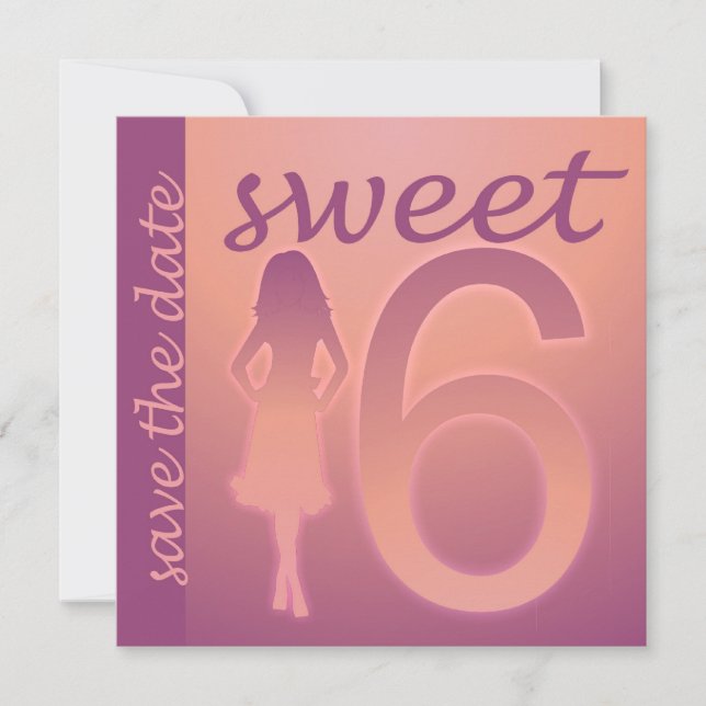 Purple Sweet 16 Save the Date (Front)