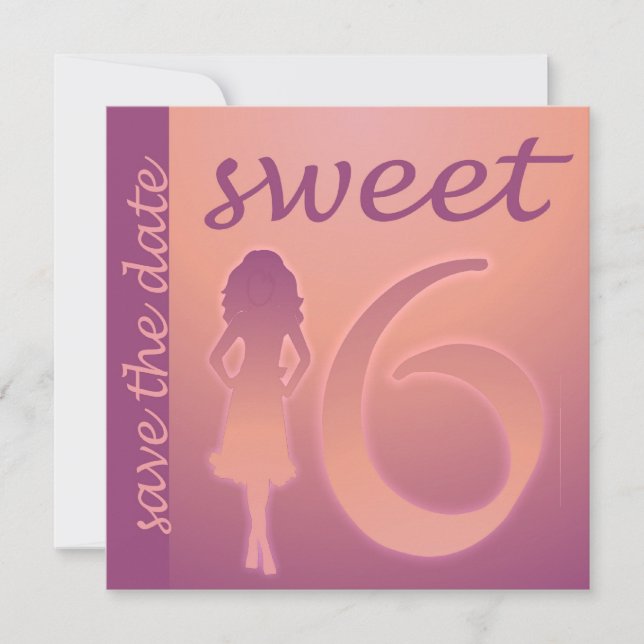 Purple Sweet 16 Save the Date (Front)