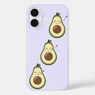 Purple Sweet Avocado Kiss iPhone 16 Case