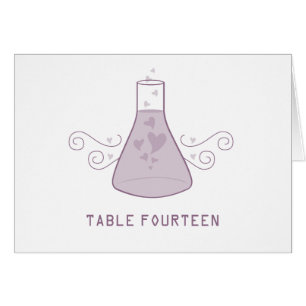 Purple Sweet Chemistry Table Number Card