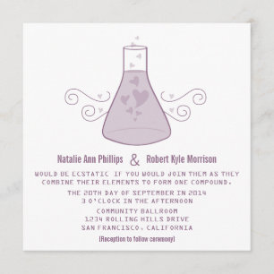 Purple Sweet Chemistry Wedding Invite