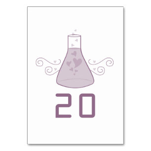 Purple Sweet Chemistry Wedding Table Card