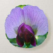 Purple Sweet Pea Flower Pillow