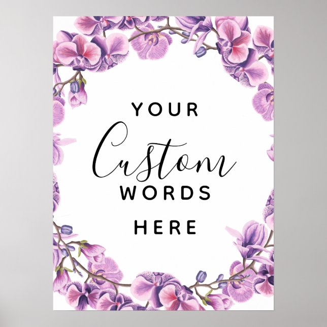purple sweet pea wedding create your own custom poster (Front)
