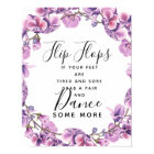 purple sweet pea wedding flip flops wedding sign