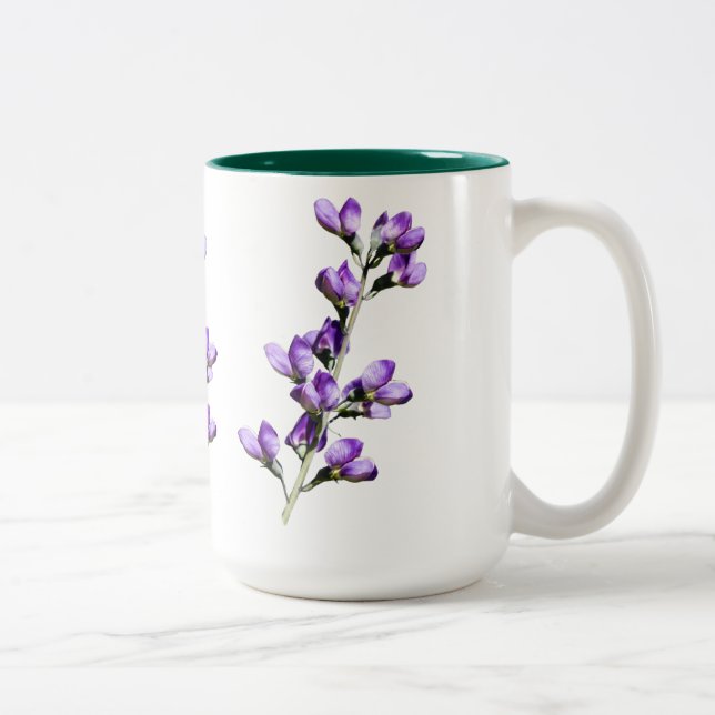 Purple Sweet Peas Flowers Customisable Mug (Right)