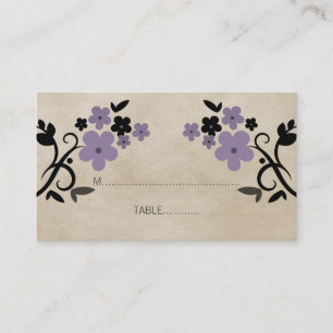 Purple Sweet Vintage Floral Place Card
