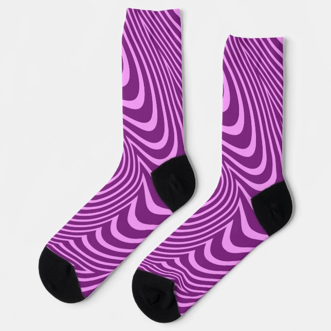 Purple Swirl Art Crazy Socks (Left)