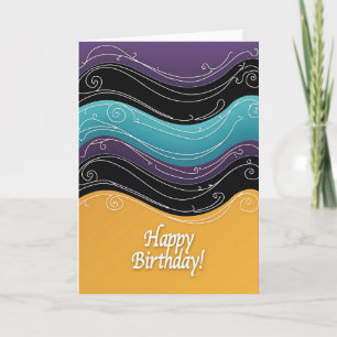 Purple Swirl Birthday Card
